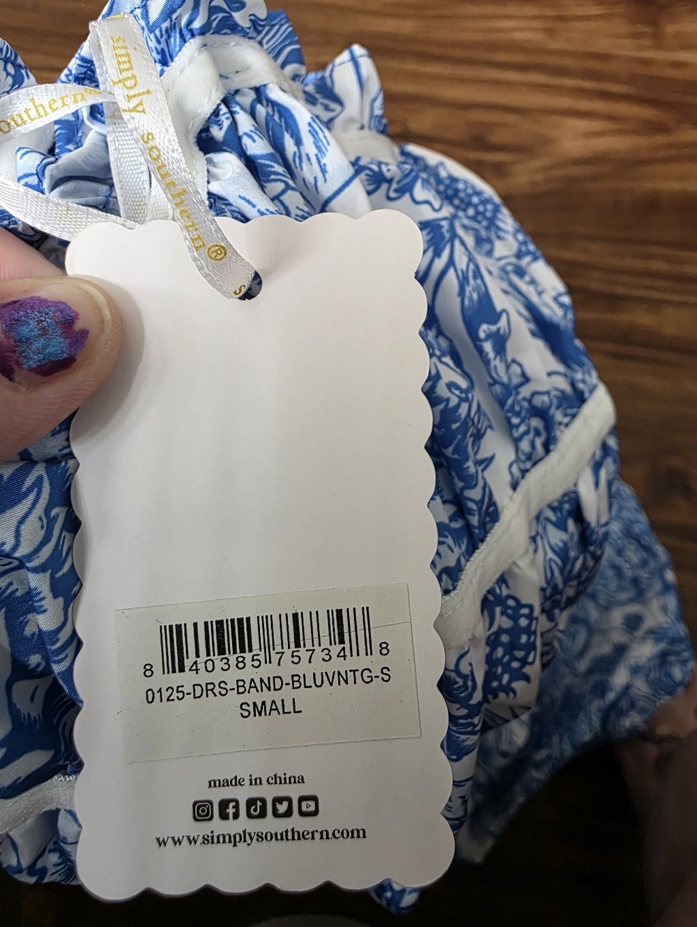Simply Southern Blue Toile Print Sundress - Picture 5 of 7